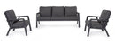 Set Salotto da Giardino Divano 2 Poltrone con Cuscini Truman Antracite
