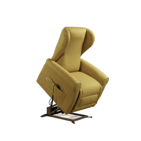 acquista Poltrona Alzapersona Elettrica 2 Motori 90x100x90 cm Sofa in Microfibra Dispositivo Medico 1 Mostarda