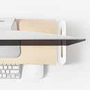 Supporto Monitor da Scrivania 53x20x5,7 cm in Plastica e Legno Bianco