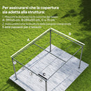 Telo Pergola per Esterni 392x350 cm Anti UV con 8 Fori di Drenaggio in Poliestere Grigio Scuro      