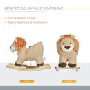 Dondolo per Bambini in Legno Leone in Peluche con Suoni 