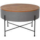 Tavolino Rotonto da Caffè Ø60x40 cm con Vano Contenitore 