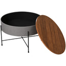 Tavolino Rotonto da Caffè Ø60x40 cm con Vano Contenitore 