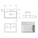 Lavabo da Appoggio 52x42x15,5 cm in Ceramica  Bianco