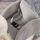 Dondolo per Bambini in Legno Cigno in Peluche   Bianco e Grigio