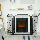 Parascintille con Antine 125x80 cm per Camino a Legna in Metallo  Nero