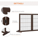 Cancelletto di Sicurezza Pieghevole per Animali Domestici 185x36x71 cm in Legno  Marrone
