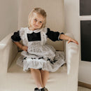 Poltrona a Dondolo Imbottita 77x92x100 cm in Legno e Lino  Beige