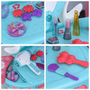 Postazione Trucco Specchiera Giocattolo per Bambini con Sgabello   Azzurra