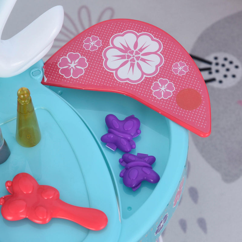 Postazione Trucco Specchiera Giocattolo per Bambini con Sgabello   Azzurra