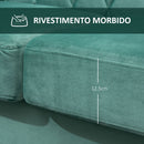 Divano 2 Posti 148x72x76 cm in Tessuto  Verde