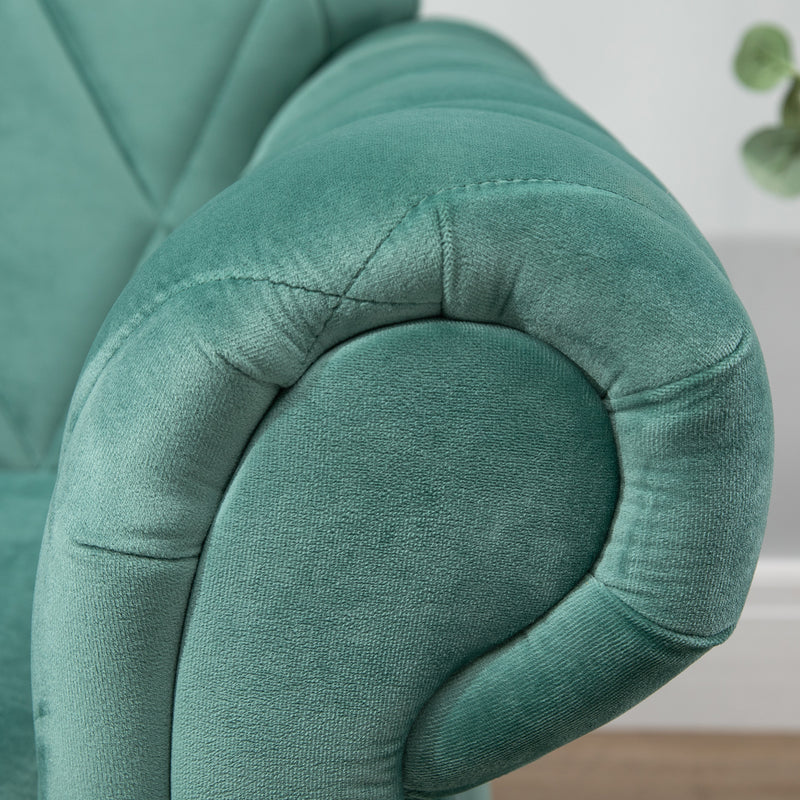 Divano 2 Posti 148x72x76 cm in Tessuto  Verde