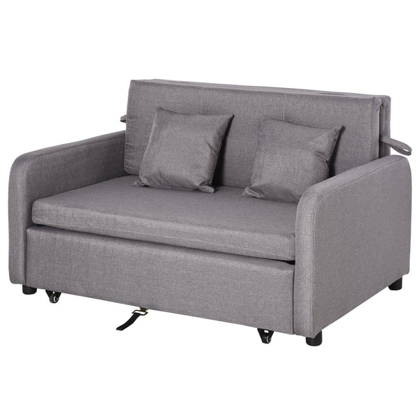 sconto Schlafsofa 2 Sitze 136x92x84 cm in grauem Leinen