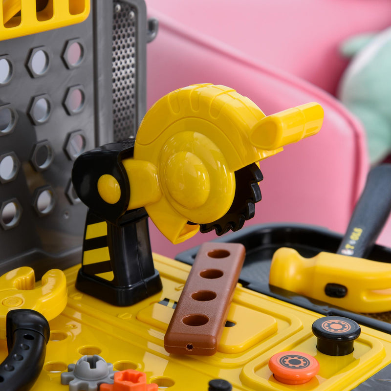 Banco da Lavoro con 60 Attrezzi per Bambini   Giallo e Nero