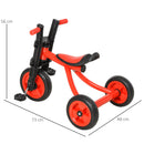 Triciclo per Bambini in Acciaio 73x48x56 cm  Rosso