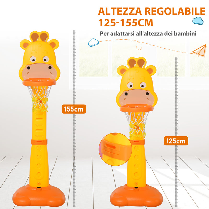 Canestro per Bambini Giraffa con Accessori   Giallo e Arancione
