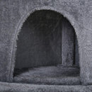 Tiragraffi con Cuccia per Gatti in Legno Sisal 50x40x112 cm  Grigio