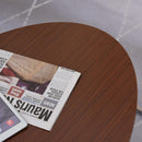 Tavolino Ovale da Caffè 100x60x42 cm in Legno e Acciaio 