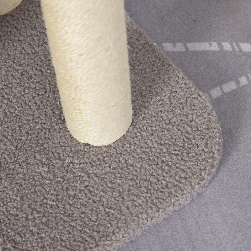Tiragraffi con Cuccia per Gatti in Legno Sisal 45x40x148 cm  Grigio e Beige