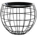 Set 3 Tavolini Contenitori Rotondi  a Griglia in Acciaio  Neri