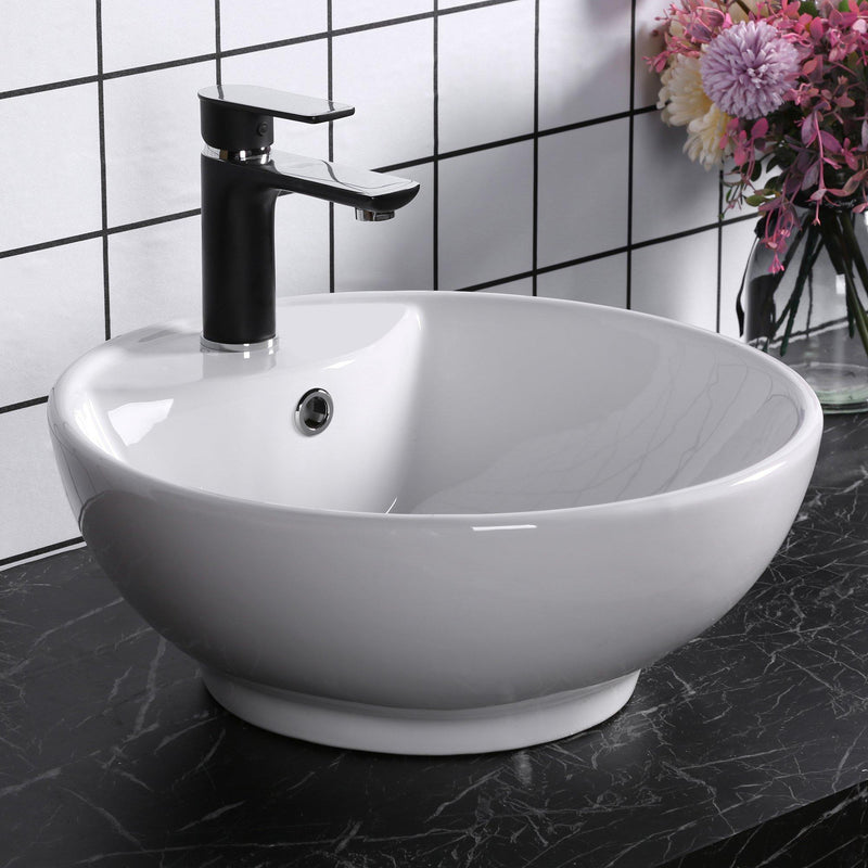 Lavabo da Appoggio 45,5x46x18 cm in Ceramica  Bianco