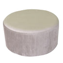 Pouf Tondo Ø56xh28 cm in Velluto Beige