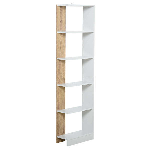prezzo Bücherregal 5 Regale 45x21x170 cm Weiß und Eiche