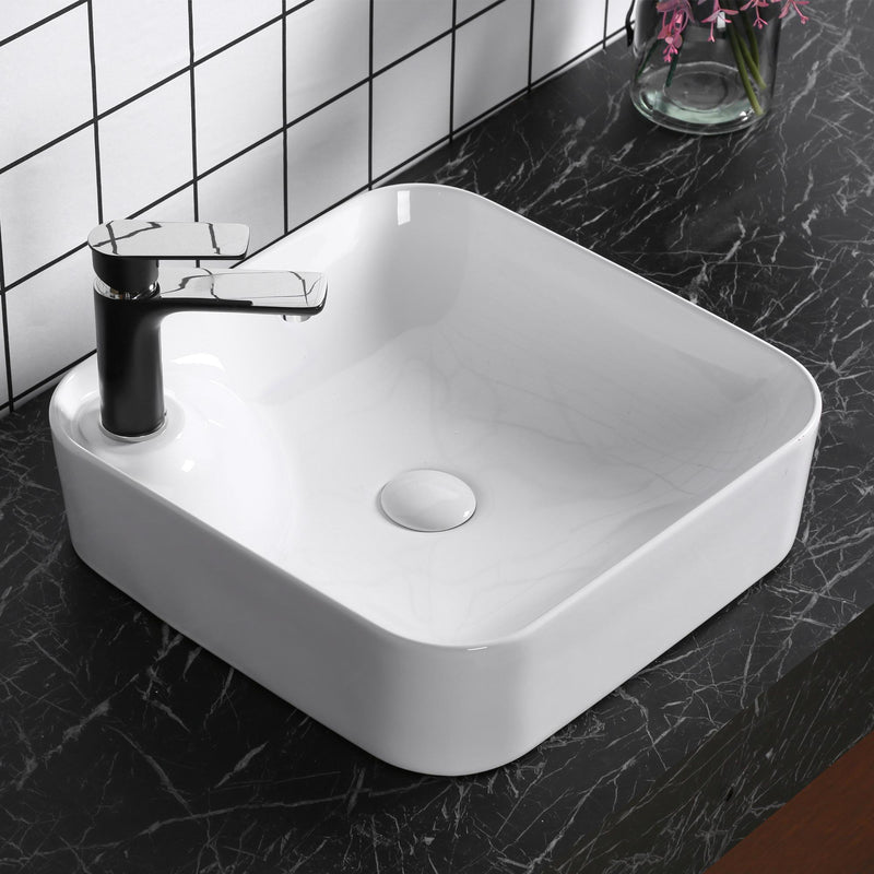 Lavabo da Appoggio 43x43x12 cm in Ceramica  Bianco