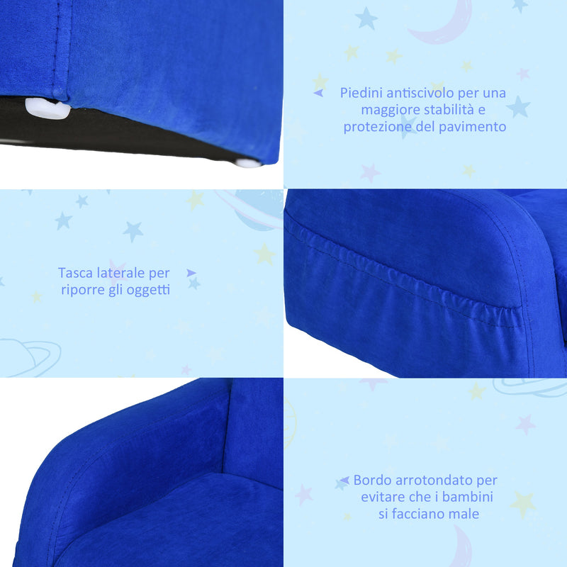 Poltroncina Letto per Bambini 51x45x38 cm  Blu