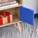Libreria 5 Ripiani con Armadietto 71,8x24x90,8 cm in Truciolato  Rovere e Blu