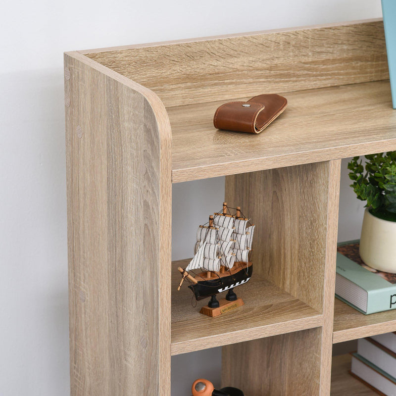 Libreria 5 Ripiani con Armadietto 71,8x24x90,8 cm in Truciolato  Rovere e Blu