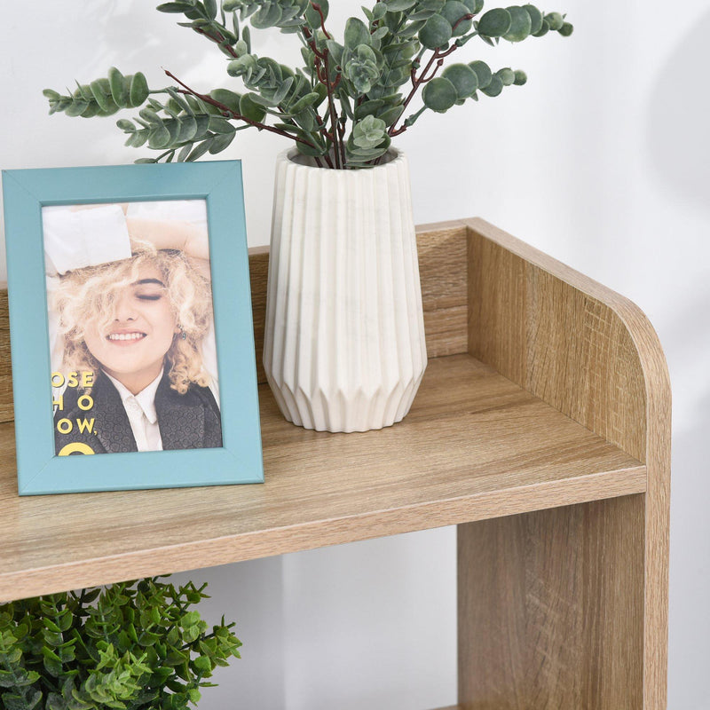 Libreria 5 Ripiani con Armadietto 71,8x24x90,8 cm in Truciolato  Rovere e Blu