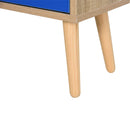 Libreria 5 Ripiani con Armadietto 71,8x24x90,8 cm in Truciolato  Rovere e Blu