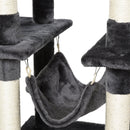 Tiragraffi con 2 Cuccie Amaca e Giochi per Gatti 49x49x155 cm in Peluche Sisal  Grigio Scuro