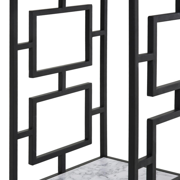 sconto Couchtisch 36,5 x 36,5 x 61 cm aus Stahl und Spanplatte Marmoroptik