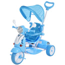 Triciclo Passeggino con Seggiolino Reversibile per Bambini   Blu