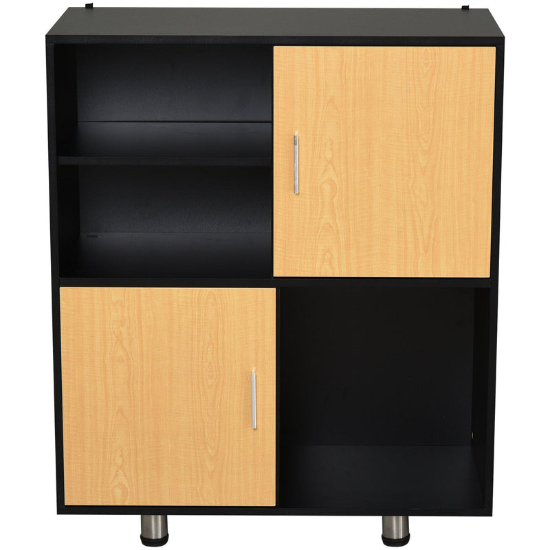 Libreria Mobiletto 5 Ripiani 2 Ante 80x40x96 cm in Truciolare  Nero