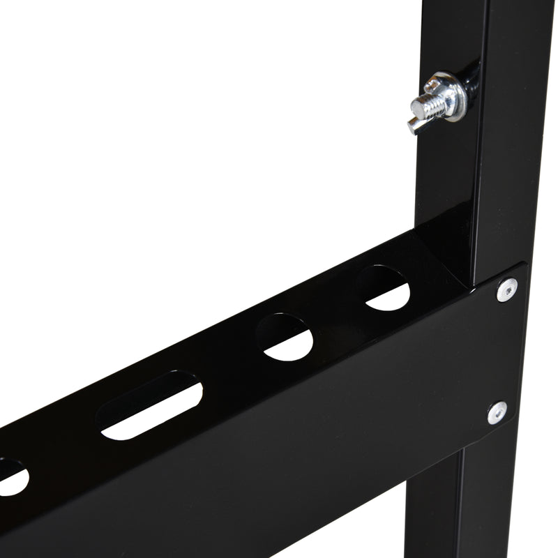 Tavolo da Lavoro Pieghevole 100x60x75,5 cm in Acciaio e MDF  Nero