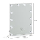 Specchio da Tavolo con LED 41,5x13,5x51 cm per Trucco Make up 