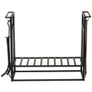 Portalegna Legnaia 75x30x60 cm in Acciaio con Attrezzi  Nero