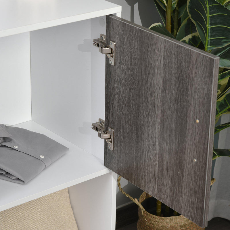 Libreria Mobiletto 5 Ripiani 2 Ante 80x40x96 cm in Truciolare  Bianco