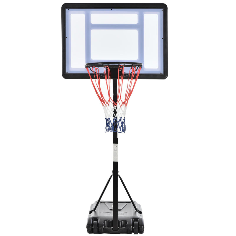 Canestro da Basket da Esterno con Supporto e Altezza Regolabile in Acciaio  