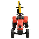 Trattore a Pedale con Escavatore per Bambini 131x42x59 cm  Rosso