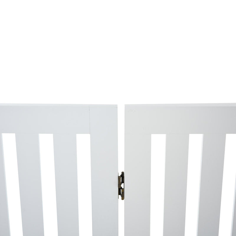 Cancelletto di Sicurezza Pieghevole per Animali Domestici 203,2x1,8x91 cm in Legno  Bianco