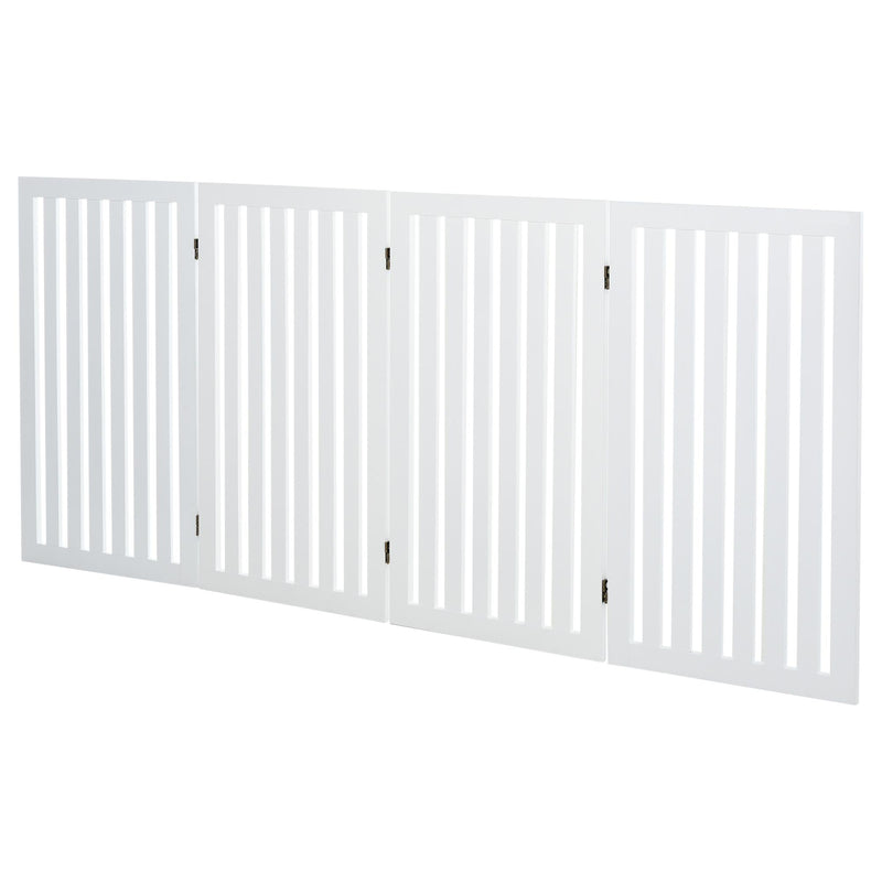Cancelletto di Sicurezza Pieghevole per Animali Domestici 203,2x1,8x91 cm in Legno  Bianco