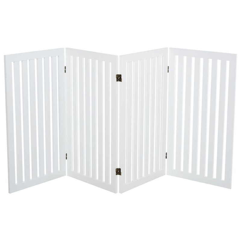 Cancelletto di Sicurezza Pieghevole per Animali Domestici 203,2x1,8x91 cm in Legno  Bianco