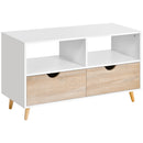Mobile TV 2 Cassetti 2 Ripiani 99x39x58 cm in Legno  Bianco