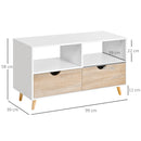 Mobile TV 2 Cassetti 2 Ripiani 99x39x58 cm in Legno  Bianco