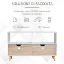 Mobile TV 2 Cassetti 2 Ripiani 99x39x58 cm in Legno  Bianco