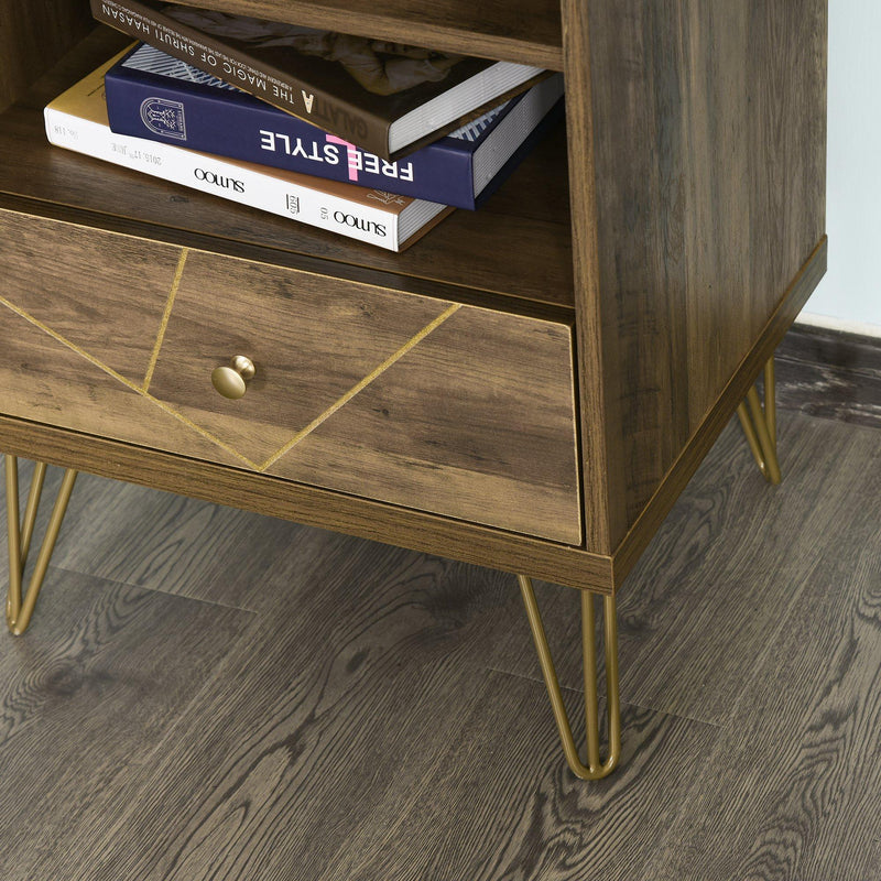 Scaffale Libreria 3 Ripiani 1 Cassetto 48x39x87,2 cm in Truciolare  Marrone